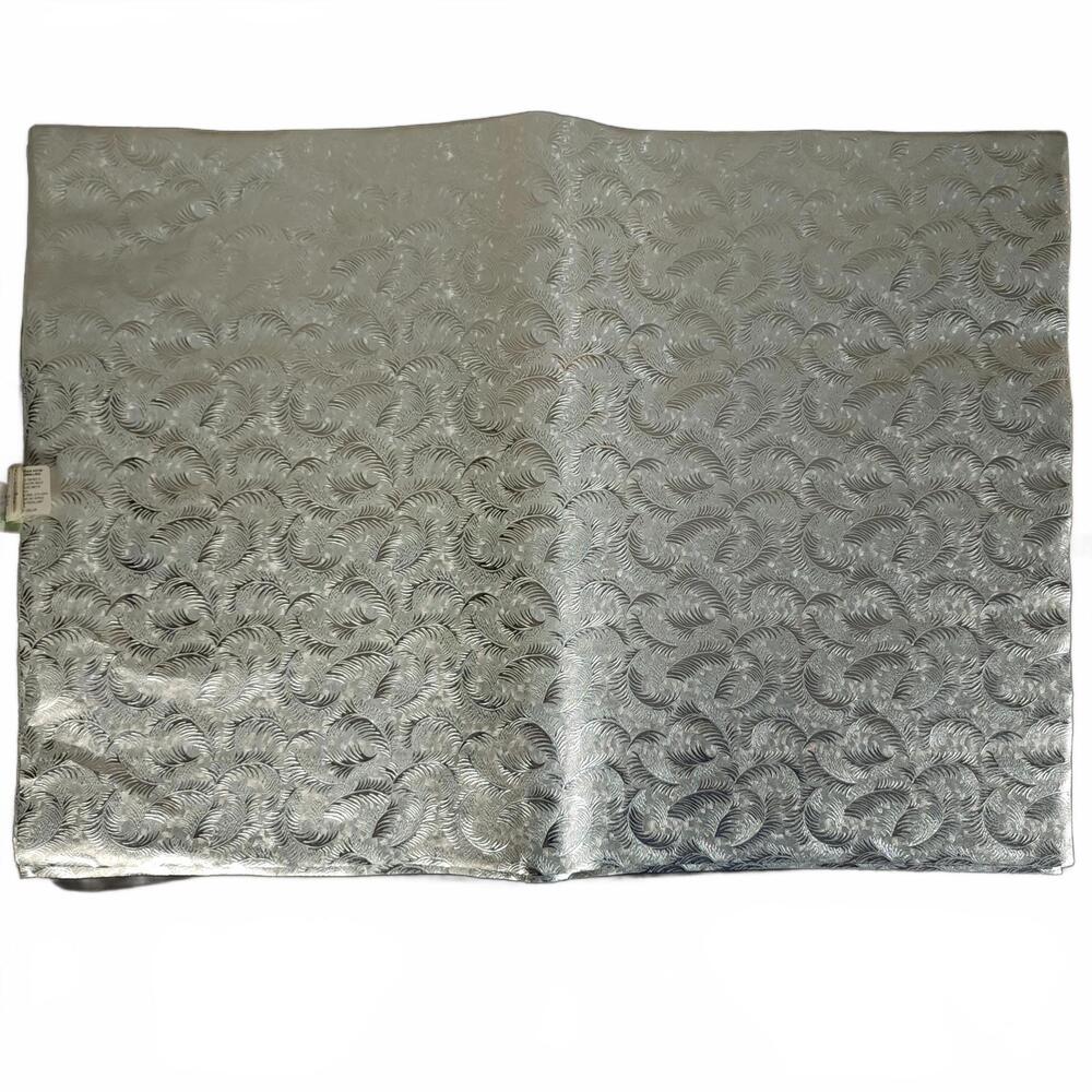 American Greetings Gift Wrap Silver Feather‎ Embossed Peel & Stick Lot Of 15